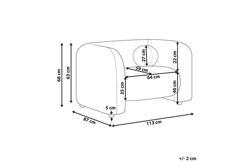 Nojatuoli Leiren - Taupe/sametti - Huonekalut - Tuoli & nojatuoli - Nojatuoli & lepotuoli