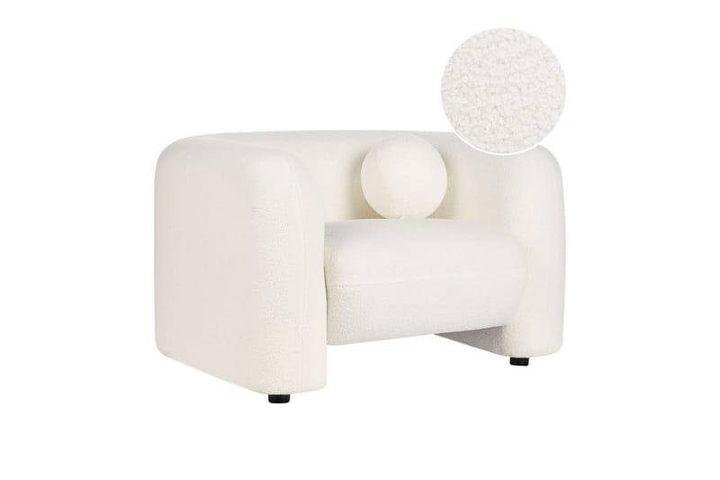 Nojatuoli Leiren, Valkoinen/Bouclé