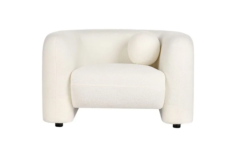 Nojatuoli Leiren - Valkoinen/Bouclé - Huonekalut - Tuoli & nojatuoli - Nojatuoli & lepotuoli