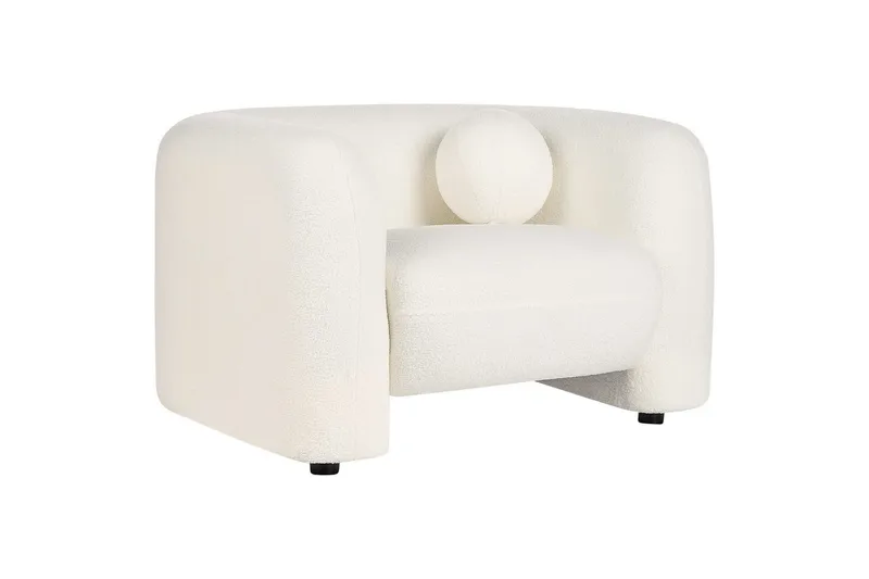 Nojatuoli Leiren - Valkoinen/Bouclé - Huonekalut - Tuoli & nojatuoli - Nojatuoli & lepotuoli
