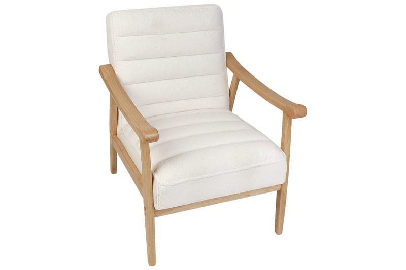 Nojatuoli Leknes - Valkoinen, vaalea puu - Huonekalut - Tuoli & nojatuoli - Nojatuoli & lepotuoli