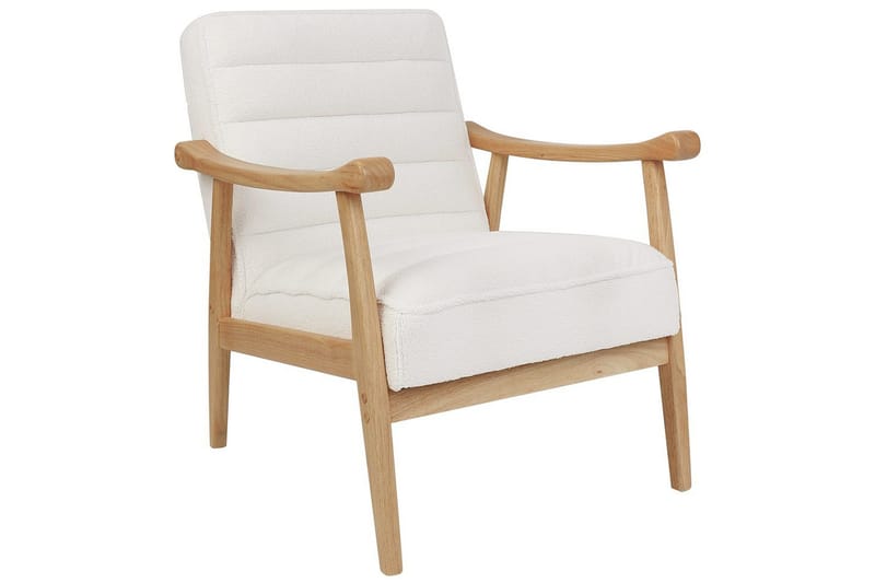 Nojatuoli Leknes - Valkoinen, vaalea puu - Huonekalut - Tuoli & nojatuoli - Nojatuoli & lepotuoli