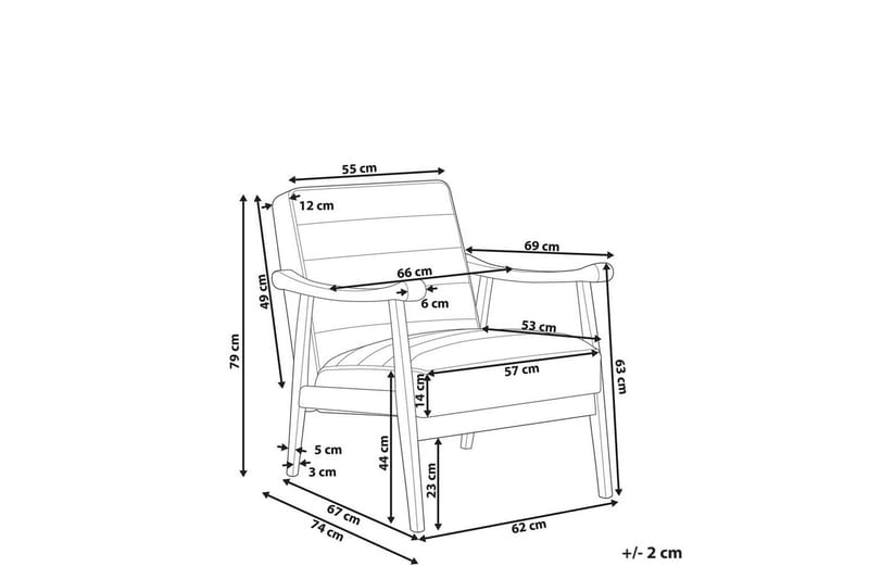 Nojatuoli Leknes - Valkoinen, vaalea puu - Huonekalut - Tuoli & nojatuoli - Nojatuoli & lepotuoli