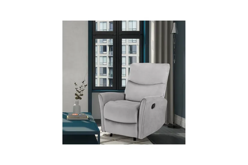 Lepotuoli Chesley Harmaa, Sametti/Metalli/Puu - Harmaa, Sametti/Metalli/Puu - Huonekalut - Tuoli & nojatuoli - Nojatuoli & lepotuoli - Mekanismituoli