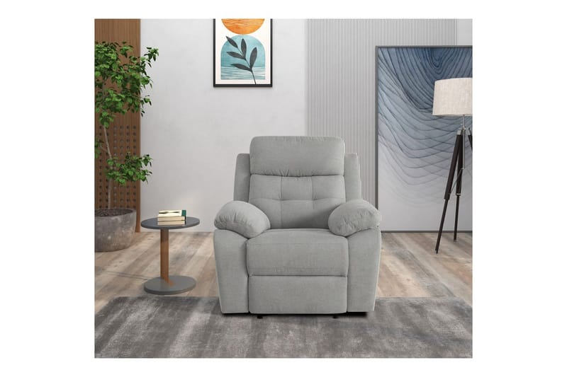 Lepotuoli Lannilis Vaaleanharmaa, Kangas/Puu/Metalli, Sähköinen lepotuoli - Vaaleanharmaa, Kangas/Puu/Metalli, Sähköinen lepotuoli - Huonekalut - Tuoli & nojatuoli - Nojatuoli & lepotuoli - Mekanismituoli