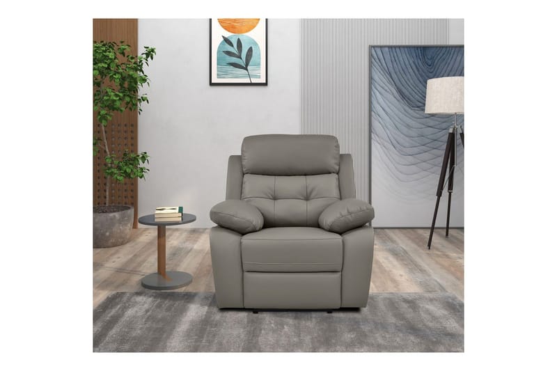 Lepotuoli Lannilis Vaaleanharmaa, PU/Puu/Metalli, Manuaalinen nojatuoli - Vaaleanharmaa, PU/Puu/Metalli, Manuaalinen nojatuoli - Huonekalut - Tuoli & nojatuoli - Nojatuoli & lepotuoli - Mekanismituoli