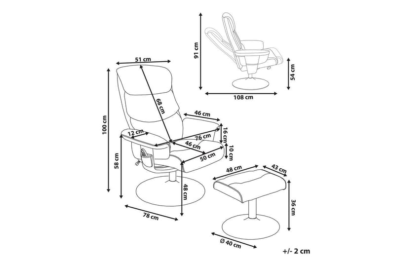 Lepotuoli Legend - Musta, Hopea - Huonekalut - Tuoli & nojatuoli - Nojatuoli & lepotuoli - Hierontatuolit
