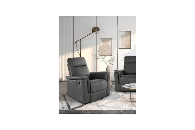 Lepotuoli Southbrook Harmaa, PU/Puu/Metalli, Manuaalinen nojatuoli - Harmaa, PU/Puu/Metalli, Manuaalinen nojatuoli - Huonekalut - Tuoli & nojatuoli - Nojatuoli & lepotuoli - Mekanismituoli