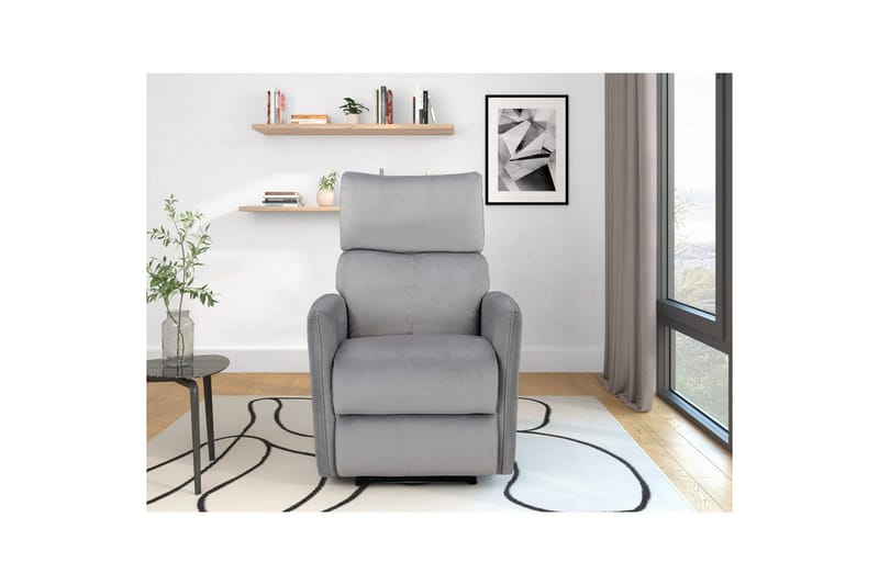 Lepotuoli Pineto Harmaa, Sametti/Metalli/Puu - Harmaa, Sametti/Metalli/Puu - Huonekalut - Tuoli & nojatuoli - Nojatuoli & lepotuoli - Mekanismituoli