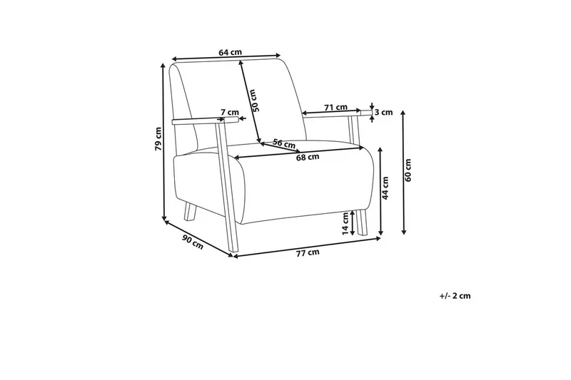 Nojatuoli Lesja - Vaaleanbeige, vaalea puu/Polyesteri - Huonekalut - Tuoli & nojatuoli - Nojatuoli & lepotuoli