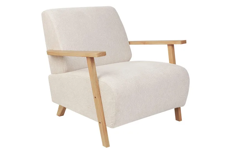 Nojatuoli Lesja, Vaaleanbeige, vaalea puu/Polyesteri