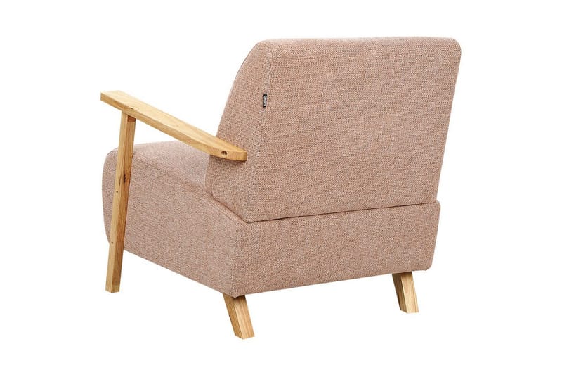 Nojatuoli Lesja - Vaaleanpunainen, vaalea puu/polyesteri - Huonekalut - Tuoli & nojatuoli - Nojatuoli & lepotuoli