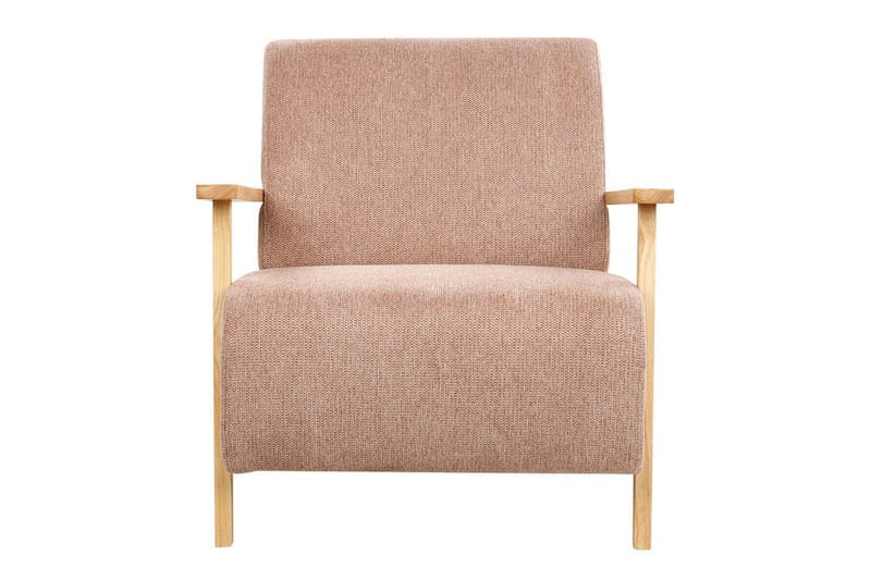 Nojatuoli Lesja - Vaaleanpunainen, vaalea puu/polyesteri - Huonekalut - Tuoli & nojatuoli - Nojatuoli & lepotuoli