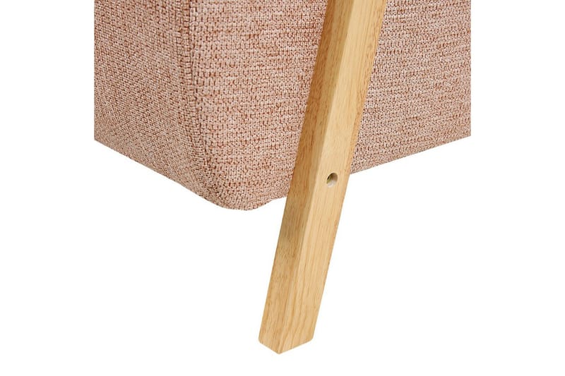 Nojatuoli Lesja - Vaaleanpunainen, vaalea puu/polyesteri - Huonekalut - Tuoli & nojatuoli - Nojatuoli & lepotuoli