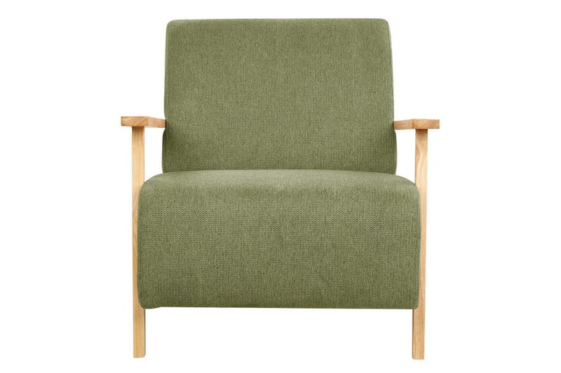 Nojatuoli Lesja - Vihreä, vaalea puu/polyesteri - Huonekalut - Tuoli & nojatuoli - Nojatuoli & lepotuoli