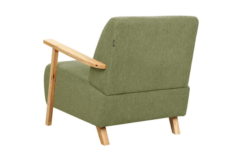 Nojatuoli Lesja - Vihreä, vaalea puu/polyesteri - Huonekalut - Tuoli & nojatuoli - Nojatuoli & lepotuoli