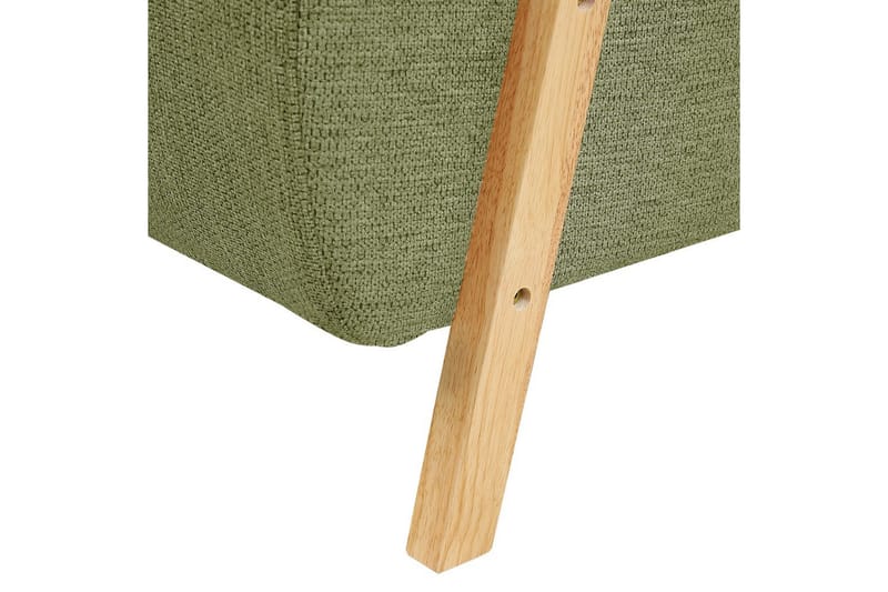 Nojatuoli Lesja - Vihreä, vaalea puu/polyesteri - Huonekalut - Tuoli & nojatuoli - Nojatuoli & lepotuoli