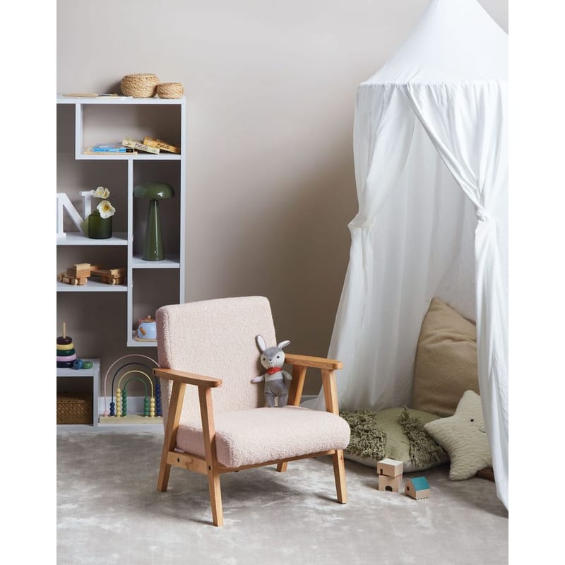 Nojatuoli Linde - Vaaleanpunainen, Vaalea puu - Huonekalut - Tuoli & nojatuoli - Nojatuoli & lepotuoli - Vuodetuoli