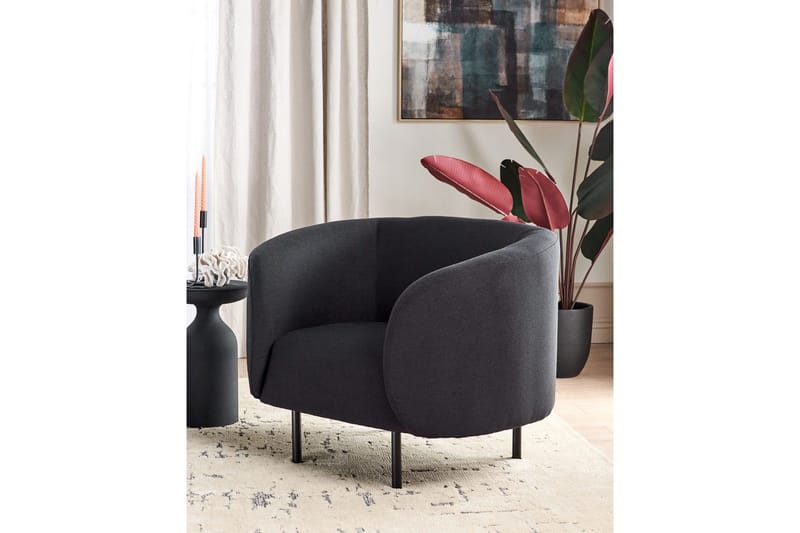 Nojatuoli Loen - Musta/Polyesteri - Huonekalut - Tuoli & nojatuoli - Nojatuoli & lepotuoli