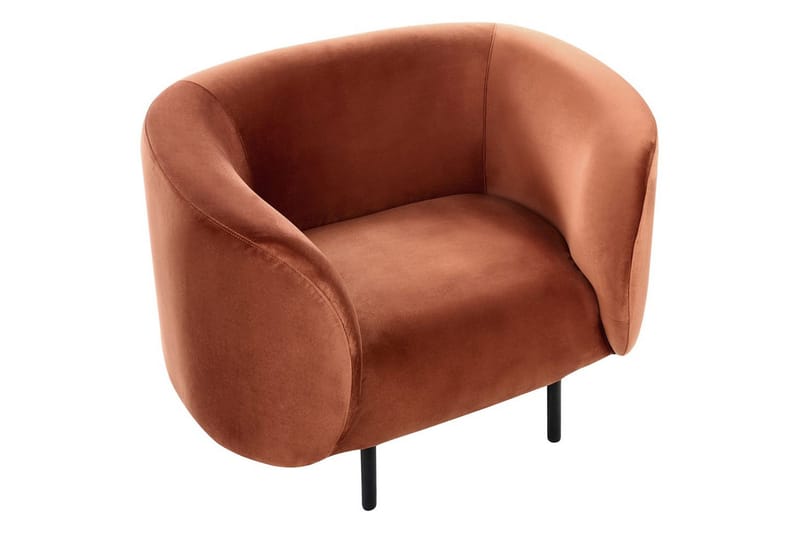 Nojatuoli Loen - Oranssi, musta/Sametti, Oranssi, musta/sametti - Huonekalut - Tuoli & nojatuoli - Nojatuoli & lepotuoli