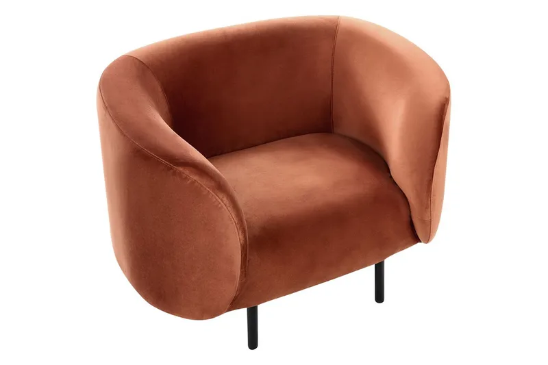 Nojatuoli Loen - Oranssi, musta/Sametti, Oranssi, musta/sametti - Huonekalut - Tuoli & nojatuoli - Nojatuoli & lepotuoli