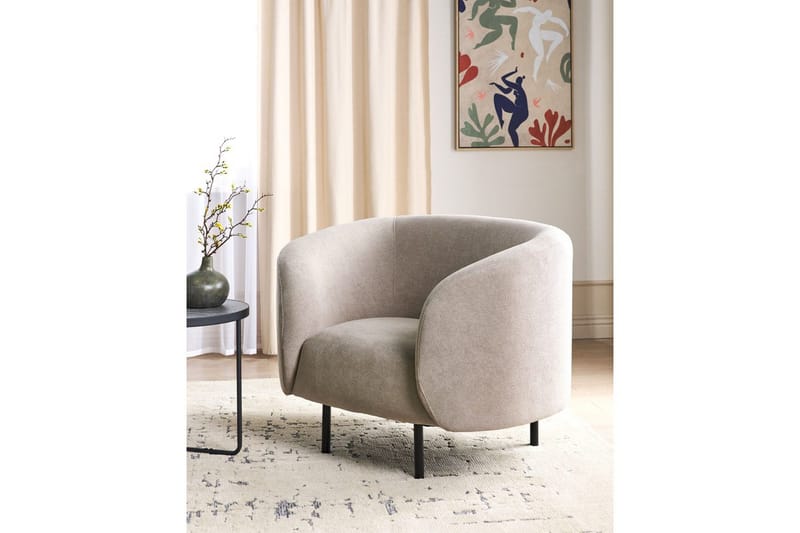 Nojatuoli Loen - Taupe, harmaa, musta/polyesteri - Huonekalut - Tuoli & nojatuoli - Nojatuoli & lepotuoli - Klubituolit