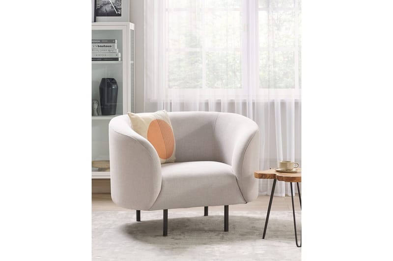 Nojatuoli Loen - Vaaleanbeige, musta/Polyesteri, Vaaleanbeige, musta/polyesteri, Vaaleabeige, musta/polyesteri - Huonekalut - Tuoli & nojatuoli - Nojatuoli & lepotuoli