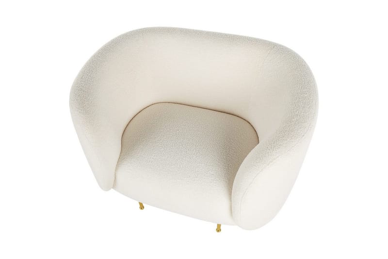 Nojatuoli Loen - Valkoinen, kulta/Bouclé, Valkoinen, kulta/bouclé - Huonekalut - Tuoli & nojatuoli - Nojatuoli & lepotuoli