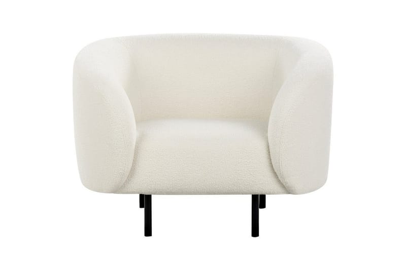 Nojatuoli Loen - Valkoinen, Musta/Bouclé - Huonekalut - Tuoli & nojatuoli - Nojatuoli & lepotuoli