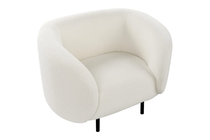 Nojatuoli Loen - Valkoinen, Musta/Bouclé - Huonekalut - Tuoli & nojatuoli - Nojatuoli & lepotuoli