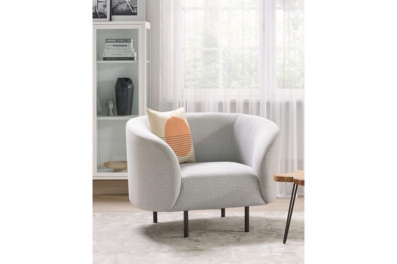 Nojatuoli Loen - Valkoinen, Musta/Polyesteri - Huonekalut - Tuoli & nojatuoli - Nojatuoli & lepotuoli