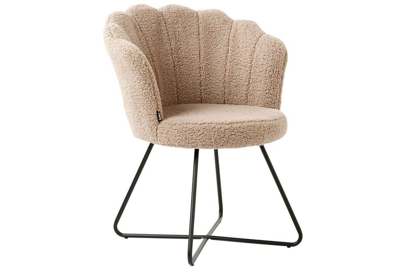 Nojatuoli Lovelock - Beige, musta/Bouclé - Huonekalut - Tuoli & nojatuoli - Nojatuoli & lepotuoli