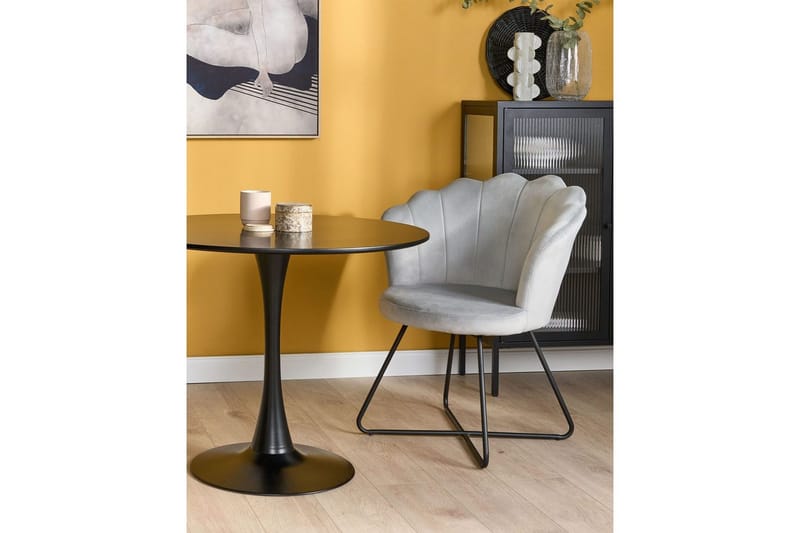 Nojatuoli Lovelock - Harmaa, musta/sametti, Harmaa, musta/Sametti - Huonekalut - Tuoli & nojatuoli - Nojatuoli & lepotuoli