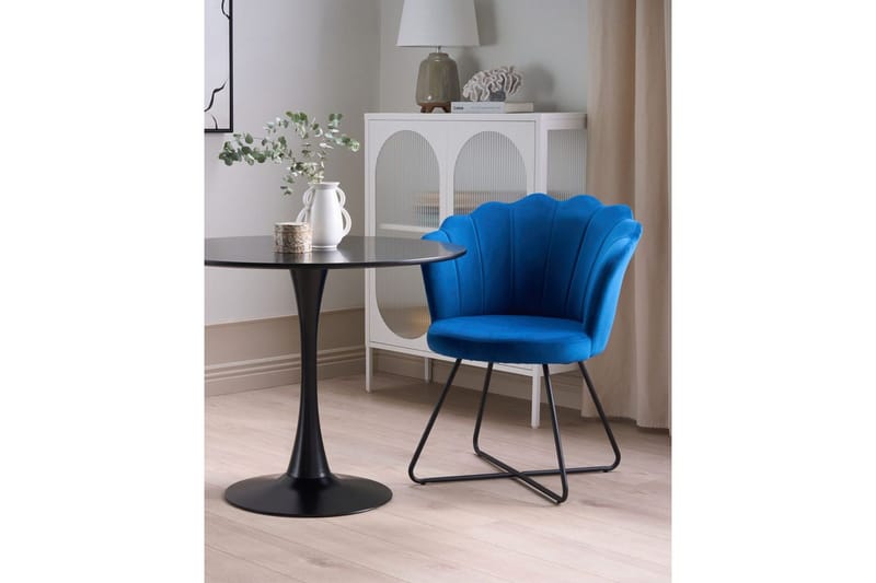 Nojatuoli Lovelock - Sininen, Musta/Sametti, Sininen, musta/sametti - Huonekalut - Tuoli & nojatuoli - Nojatuoli & lepotuoli