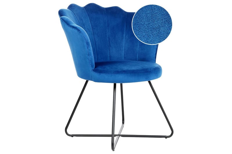 Nojatuoli Lovelock - Sininen, Musta/Sametti, Sininen, musta/sametti - Huonekalut - Tuoli & nojatuoli - Nojatuoli & lepotuoli