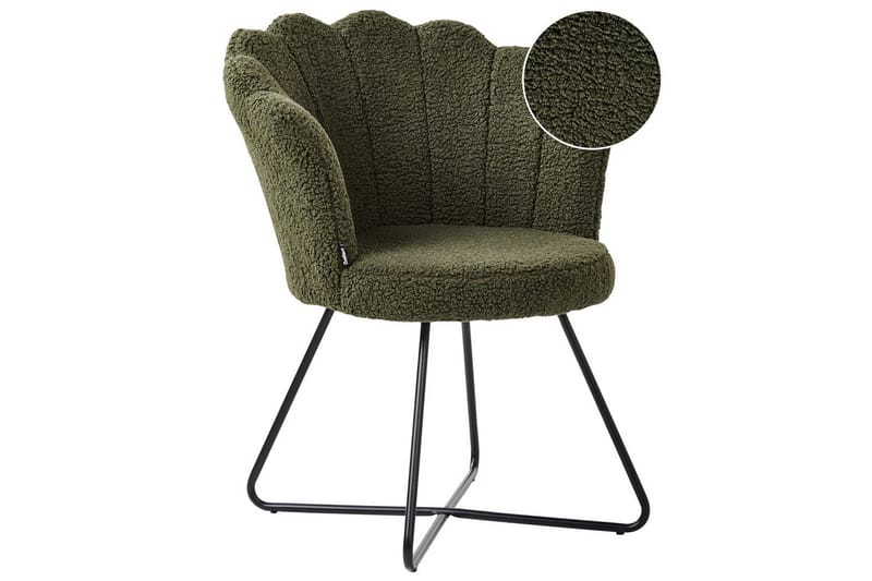 Nojatuoli Lovelock, Tummanvihreä, musta/bouclé, Tummanvihreä, musta/Bouclé