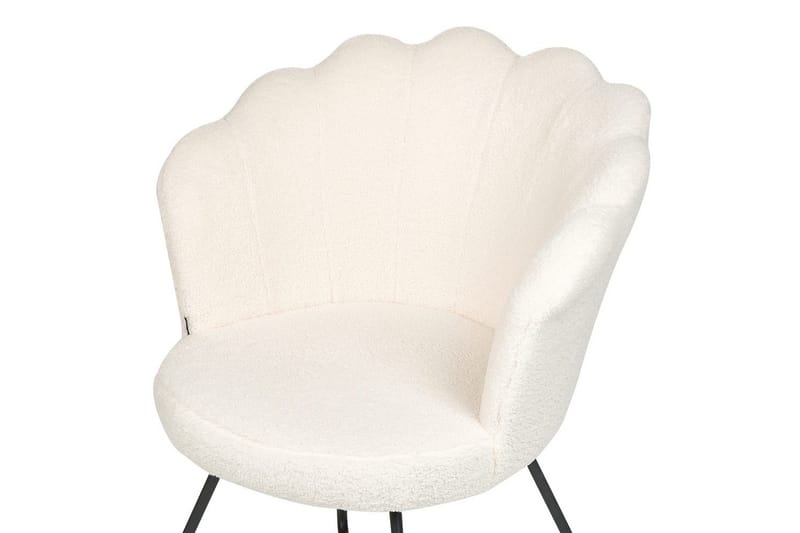 Nojatuoli Lovelock - Valkoinen, musta/Bouclé-kangas, Valkoinen, Musta/Bouclé - Huonekalut - Tuoli & nojatuoli - Nojatuoli & lepotuoli