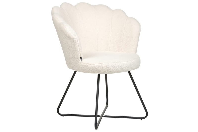 Nojatuoli Lovelock - Valkoinen, musta/Bouclé-kangas, Valkoinen, Musta/Bouclé - Huonekalut - Tuoli & nojatuoli - Nojatuoli & lepotuoli