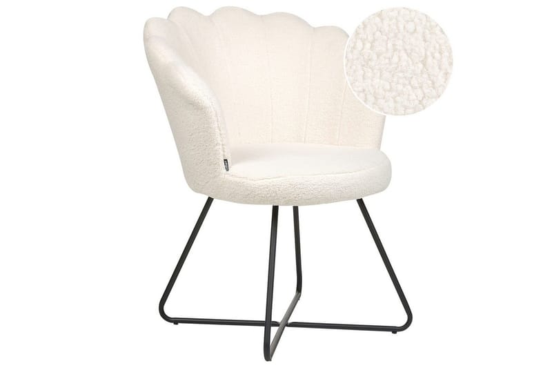 Nojatuoli Lovelock - Valkoinen, musta/Bouclé-kangas, Valkoinen, Musta/Bouclé - Huonekalut - Tuoli & nojatuoli - Nojatuoli & lepotuoli