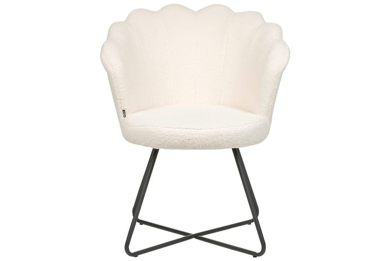 Nojatuoli Lovelock - Valkoinen, musta/Bouclé-kangas, Valkoinen, Musta/Bouclé - Huonekalut - Tuoli & nojatuoli - Nojatuoli & lepotuoli