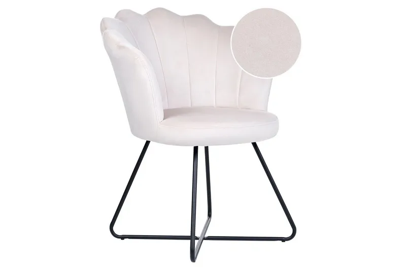 Nojatuoli Lovelock - Valkoinen, musta/Sametti, Valkoinen, Musta/Sametti - Huonekalut - Tuoli & nojatuoli - Nojatuoli & lepotuoli