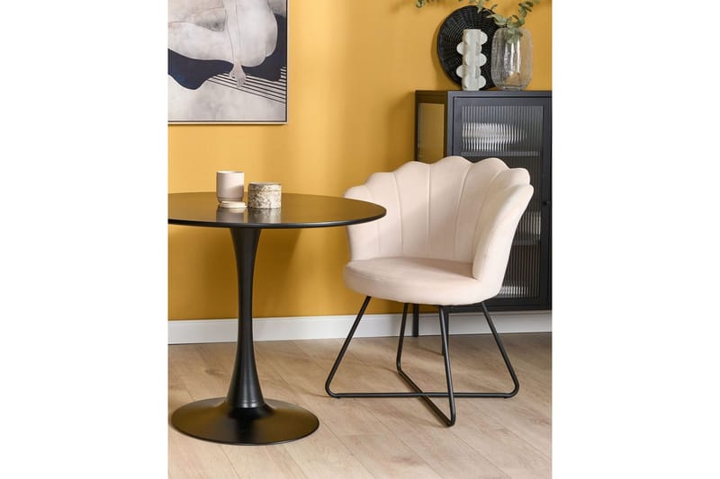 Nojatuoli Lovelock - Valkoinen, musta/Sametti, Valkoinen, Musta/Sametti - Huonekalut - Tuoli & nojatuoli - Nojatuoli & lepotuoli