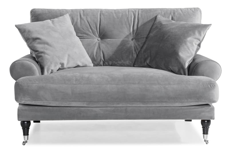 Loveseat Webber Sametti - Hopeanharmaa Kromi - Huonekalut - Tuoli & nojatuoli - Nojatuoli & lepotuoli - Samettinojatuoli