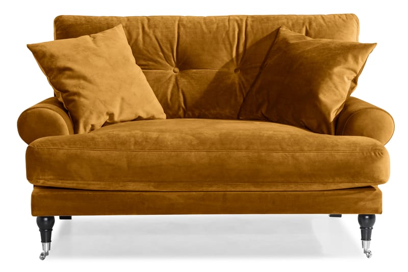 Loveseat Webber Sametti - Meripihka Kromi - Huonekalut - Tuoli & nojatuoli - Nojatuoli & lepotuoli - Samettinojatuoli