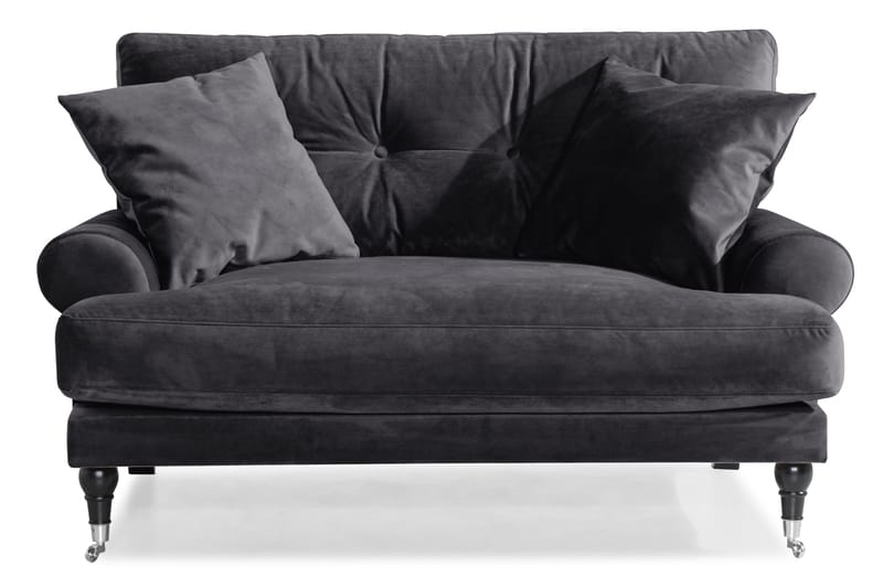 Loveseat Webber Sametti - Tummanharmaa Kromi - Huonekalut - Tuoli & nojatuoli - Nojatuoli & lepotuoli - Samettinojatuoli