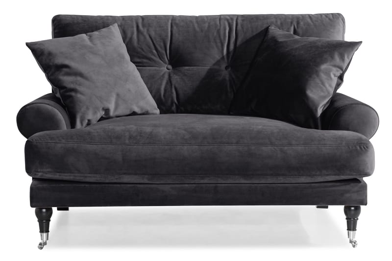 Loveseat Webber Sametti - Tummanharmaa Kromi - Huonekalut - Tuoli & nojatuoli - Nojatuoli & lepotuoli - Samettinojatuoli