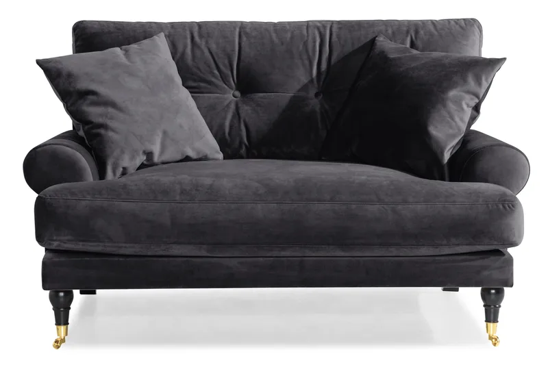 Loveseat Webber Sametti - Tummanharmaa Messinki - Huonekalut - Tuoli & nojatuoli - Nojatuoli & lepotuoli - Samettinojatuoli