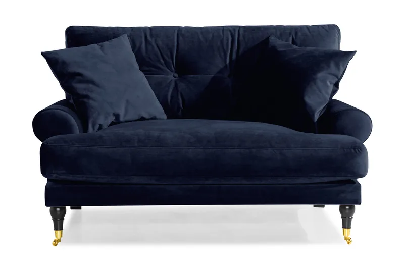 Loveseat Webber Sametti - Yönsininen Messinki - Huonekalut - Tuoli & nojatuoli - Nojatuoli & lepotuoli