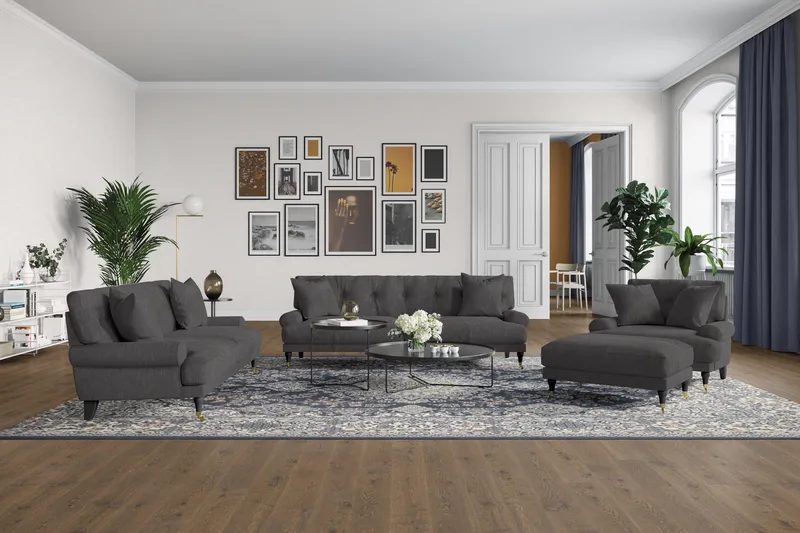 Loveseat Webber - Tummanharmaa Kromi - Huonekalut - Tuoli & nojatuoli - Nojatuoli & lepotuoli