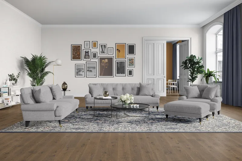 Loveseat Webber - Vaaleanharmaa Kromi - Huonekalut - Tuoli & nojatuoli - Nojatuoli & lepotuoli